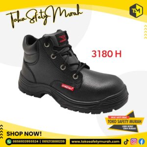 Sepatu Boot Kerja Pria dan Wanita Sepatu Safety Cheetah 3180 Hitam