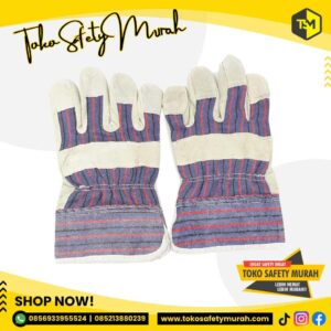SARUNG TANGAN KOMBINASI RRT LAS GERINDA KULIT JEANS / SAFETY GLOVE ANTI SLIP KERJA PROYEK TUKANG