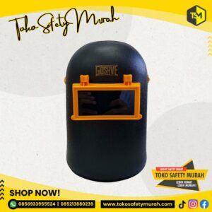 1 SET Helm Kedok Las + Fastrack Putar Merk GOSAVE / Face Shield Welding Safety / Topi Helmet Topeng Knob Putar #Jual Alat Pelindung Diri APD Alat Keselamatan Kerja K3