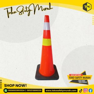 Traffic Cone Base Hitam 90cm Safety Cone Rubber Double Scotlight