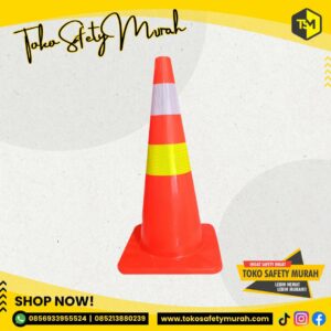 Traffic Cone 70 cm Karet Kerucut Orange Rubber Cone Double Scotlight 70cm