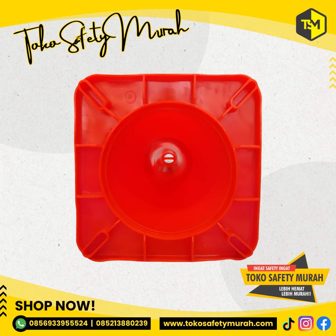 Safety Traffic Cone 70 cm Orange Rubber / Kerucut Lalu Lintas Segitiga Pembatas Jalan Karet 70cm Murah - Image 4