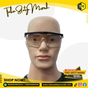 Kacamata Safety Anti UV Standar ANZI / Pelindung Mata Kerja Proyek / Google Glass Lensa Clear Bening / Kaca Mata Las Gerinda Gurinda Setara Besafe Be Safe