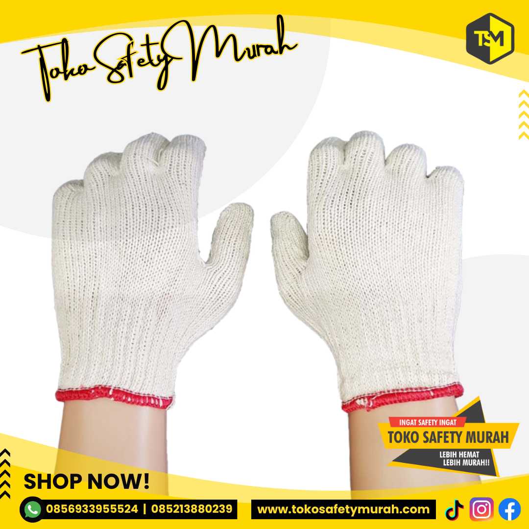 Sarung Tangan Kerja Rajut Benang 6 Tiger Murah Grosir #Jual Alat Pelindung Diri APD Alat Keselamatan Kerja K3 - Image 2