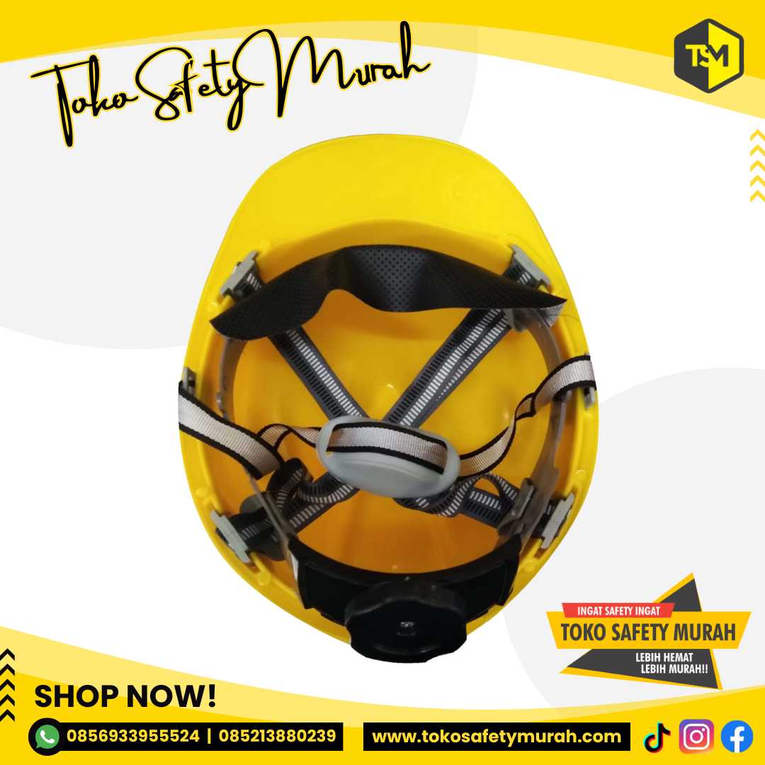 Helm Safety SNI Proyek AAA Kuning + Fastrack + Tali Dagu #Jual Alat Pelindung Diri APD Alat Keselamatan Kerja K3 - Image 2