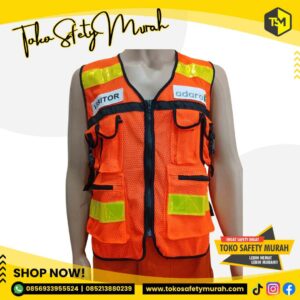 Rompi Jaring Safety 6K Custom Logo | Rompi Kerja Proyek & Lapangan – Bahan Tebal & Nyaman
