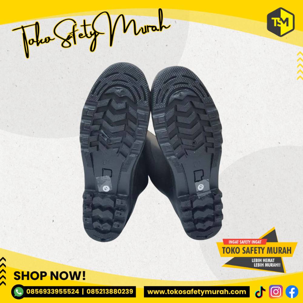 Sepatu Boot Karet Hitam Dove FORLI / Boots Tinggi Anti Air Kerja Proyek Tukang Bahan Lentur Lembut #Jual Alat Pelindung Diri APD Alat Keselamatan Kerja K3 - Image 2