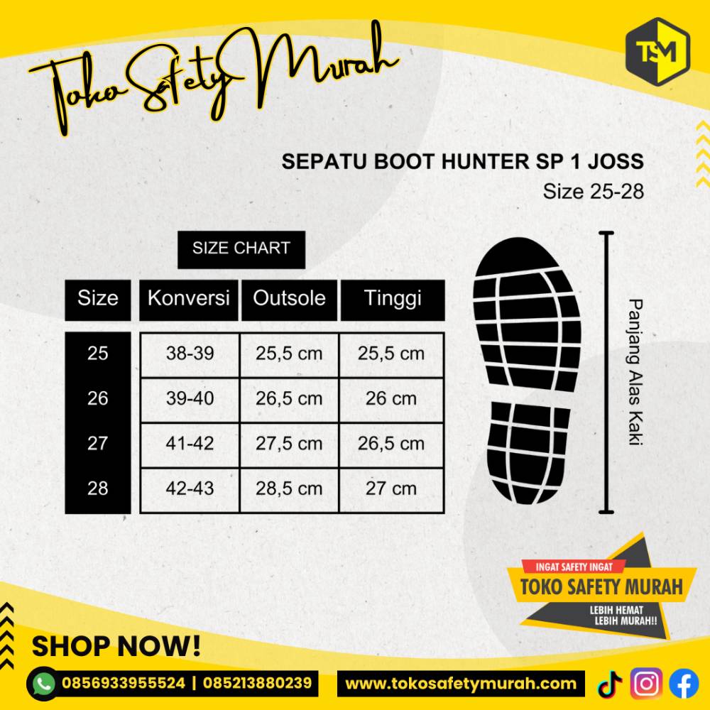 Sepatu Boot Pendek Kuning APD Boots Safety Kontruksi Proyek Perkebunan Murah - Image 5