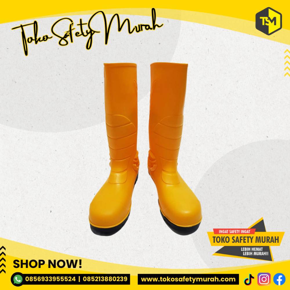 Sepatu Boot PETROVA Ultimate Steel Toe Ujung Besi Baja / PVC Kuning Safety Boots Yellow Alat APD #Jual Alat Pelindung Diri APD Alat Keselamatan Kerja K3 - Image 2