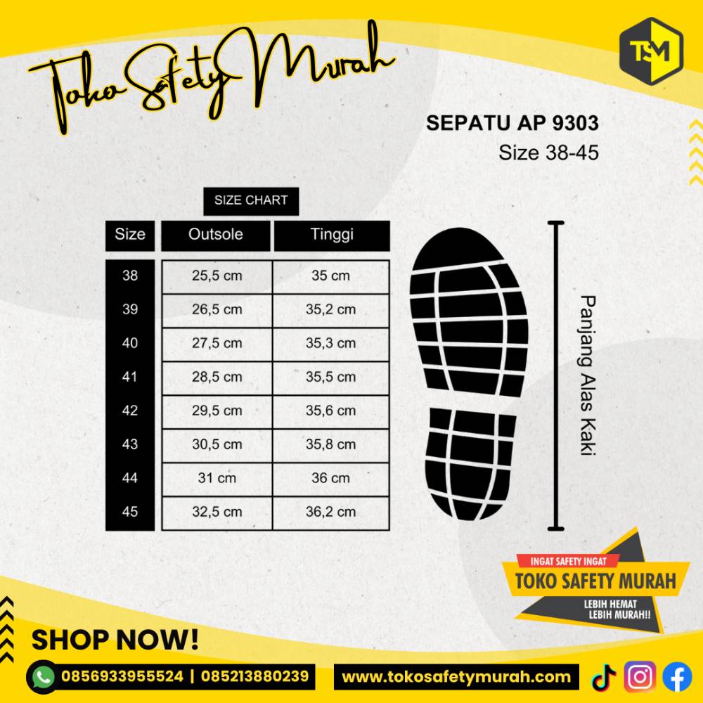 Sepatu Boot Karet Tinggi AP 9303 Sepatu Boots Jumbo Size 38-43 Warna Hijau - Image 5