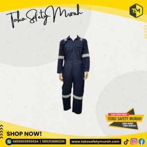 Wearpack Safety Terusan / Seragam Mekanik / Wearpak Pakaian Kerja Size M L XL Biru Dongker / Orange / Biru Benhur / Merah