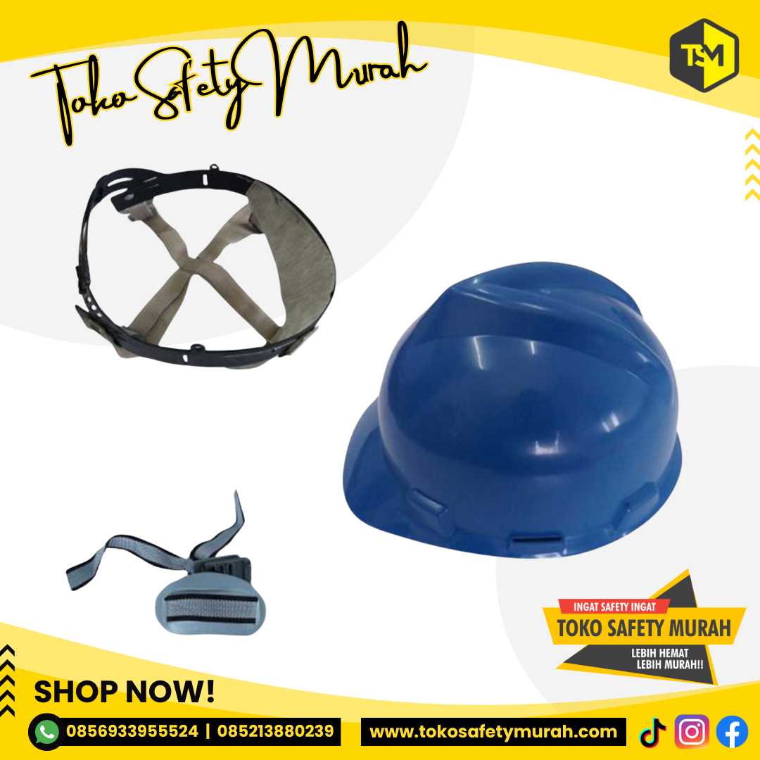 Helm Supervisor Electrical Kontraktor Pengawas / Pelindung Kepala A3 Biru Inner Biasa Murah #Jual Alat Pelindung Diri APD Alat Keselamatan Kerja K3 - Image 2