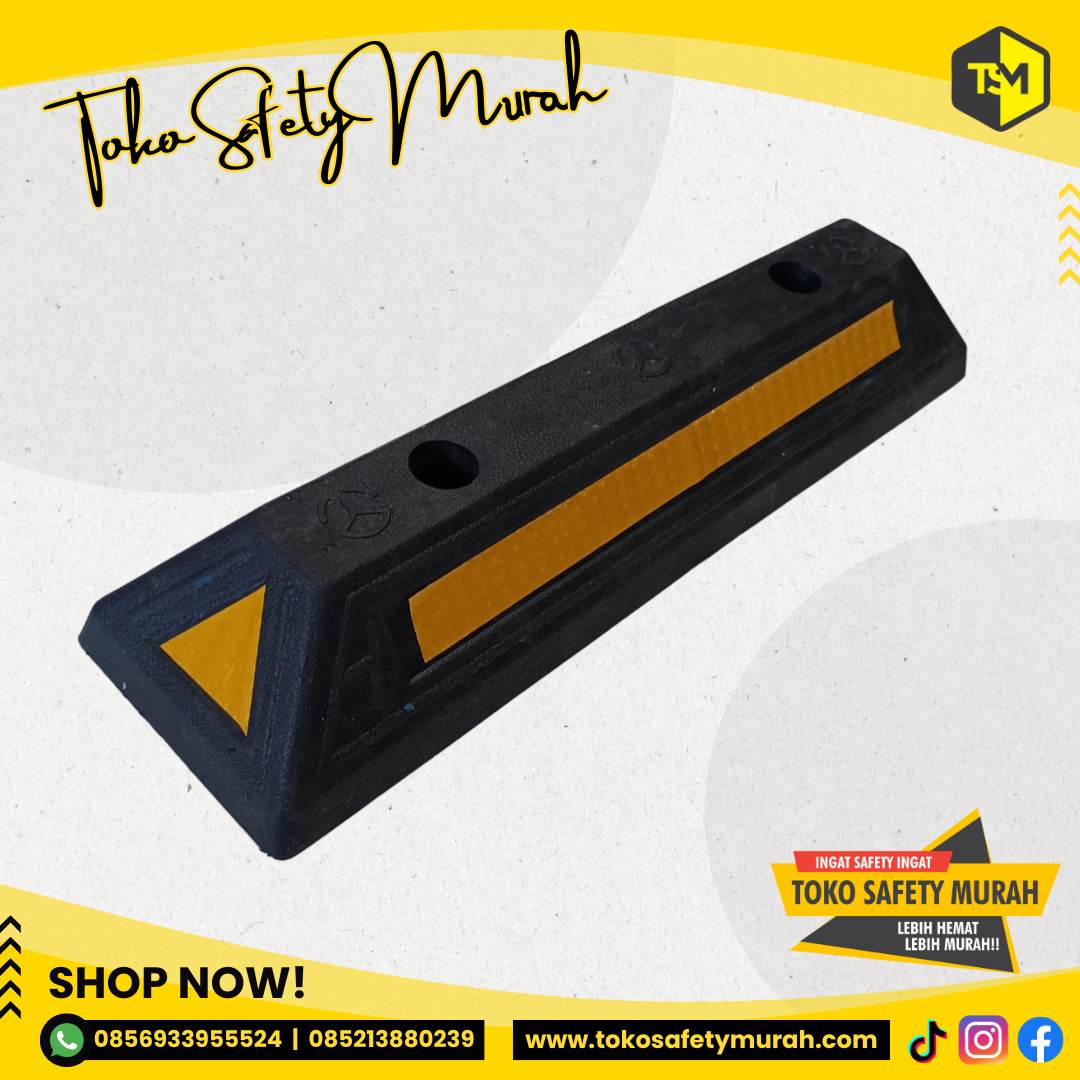 Wheel Stopper Car Stop Murah / Pengganjal Ban Roda Ganjalan Mobil Batas Parkir