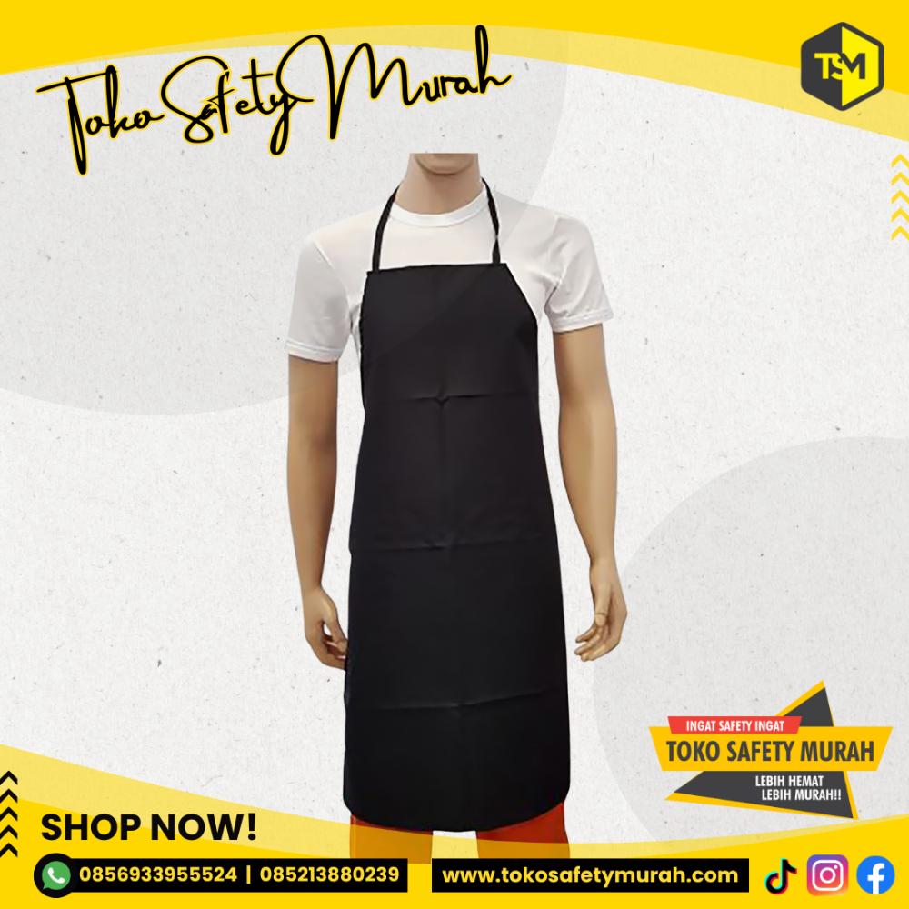 Apron Cotton Drill Polos Celemek Masak Barista Dapur Pria Wanita Chef Pelayan Cafe Waiter