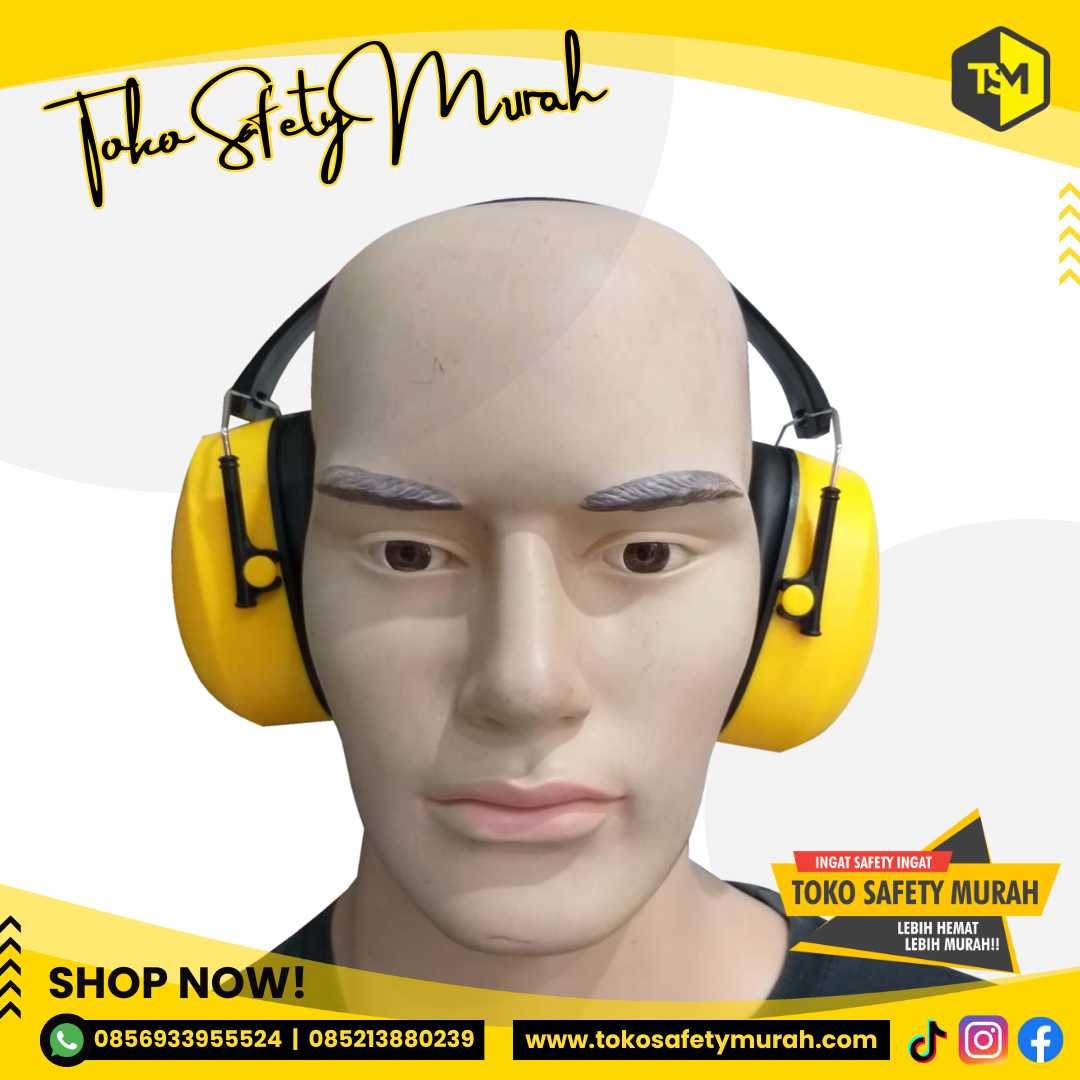Ear Muff Telinga Kuping Nyaman Digunakan Adjustable / Earmuff Protector Headset Peredam Suara