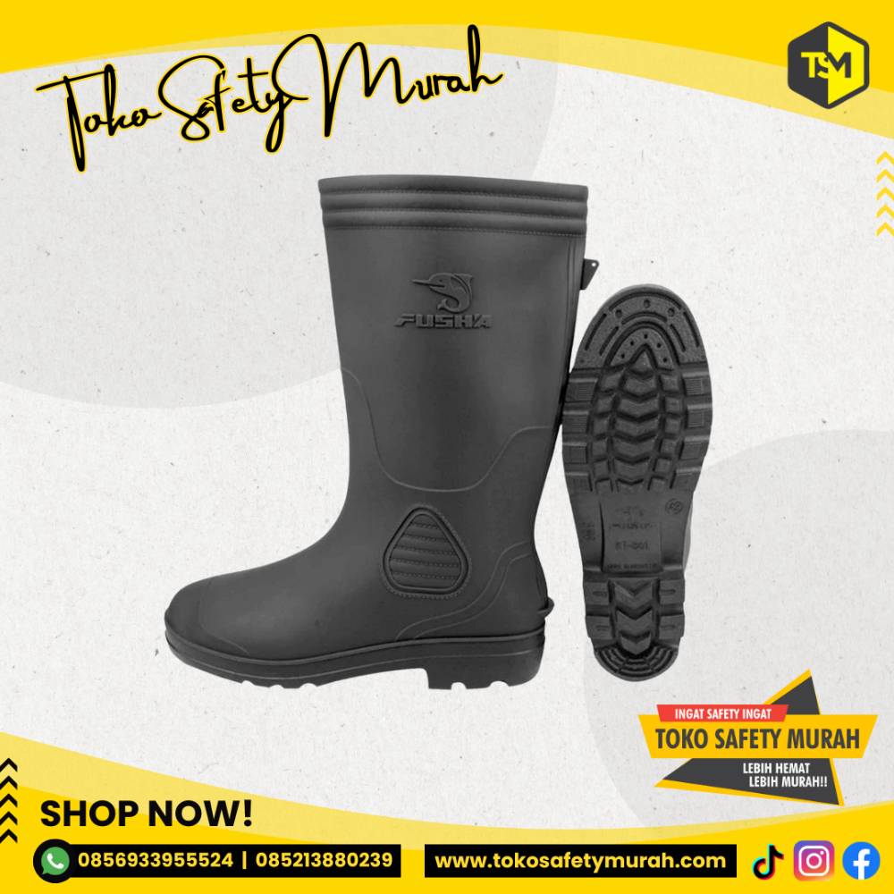Sepatu Boots PVC Karet Anti Slip Tahan Air Nyaman Dipakai Size 38-44 - Image 2