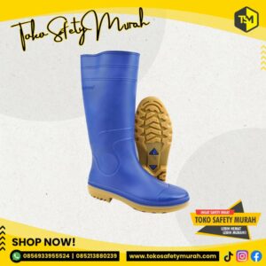 Sepatu Boot Kerja TOYOBO Biru Sepati Boot Tinggi Anti Licin & Nyaman Size 38-42