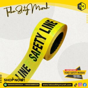Garis Polisi Baricade Tulisan SAFETY LINE 3 inch 300 meter Police Line Barricade Tape Kuning Hitam Pembatas Jalan Galian Proyek