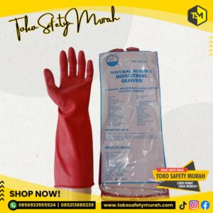 Sarung Tangan Merah Karet Rubber Kimia Latex Seagull 14" Serba Guna #Jual Alat Pelindung Diri APD Alat Keselamatan Kerja K3