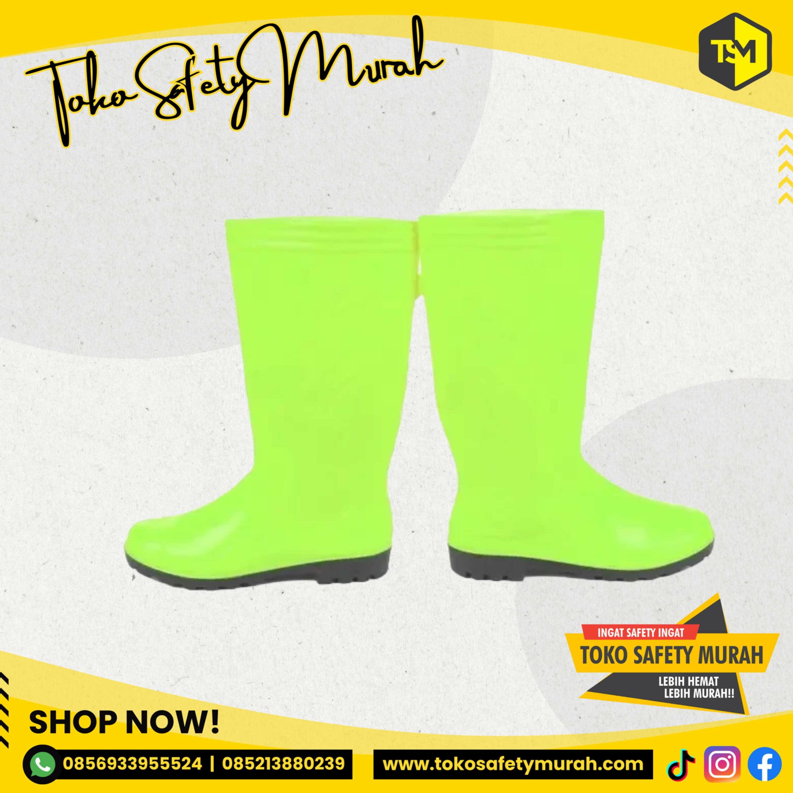 Sepatu Boot Hijau Scotlight Tinggi APD Proyek Kerja Konstruksi Perkebunan / Boots Karet PVC Hijau Scotlite Kuat Tahan Air - Image 3
