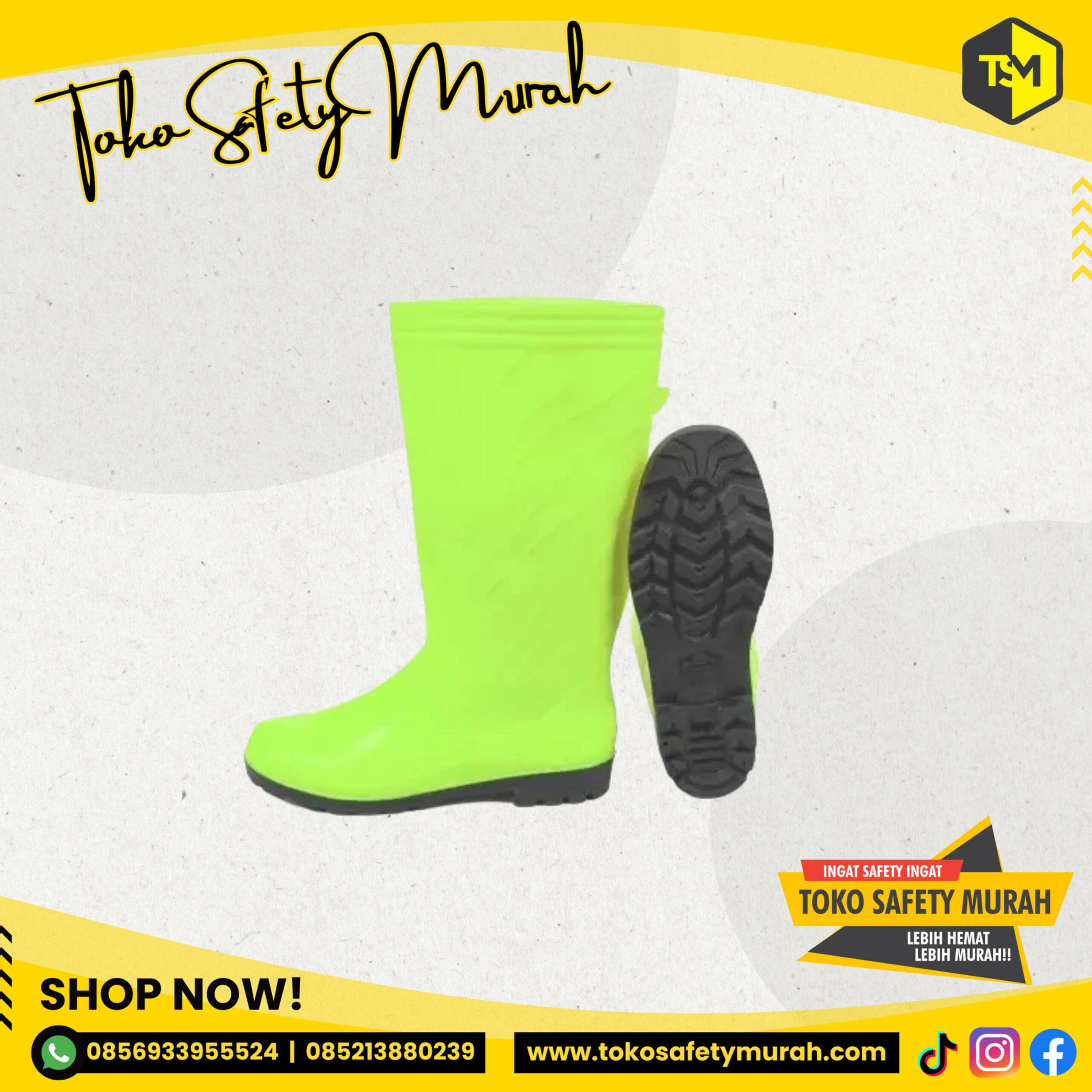 Sepatu Boot Hijau Scotlight Tinggi APD Proyek Kerja Konstruksi Perkebunan / Boots Karet PVC Hijau Scotlite Kuat Tahan Air - Image 2