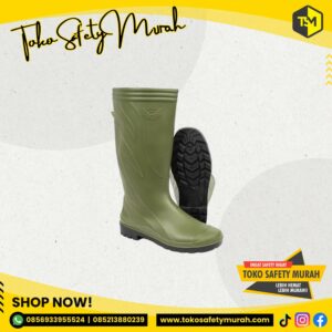 Sepatu Boot Tinggi PVC Boots Karet Hijau Shogun Anti Air Berkebun Pertanian Peternakan