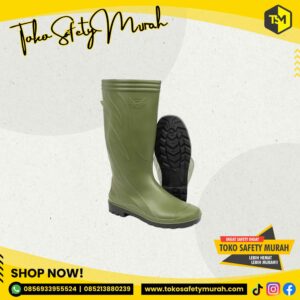 Sepatu Boot Tinggi PVC Boots Karet Hijau Shogun Anti Air Berkebun Pertanian Peternakan