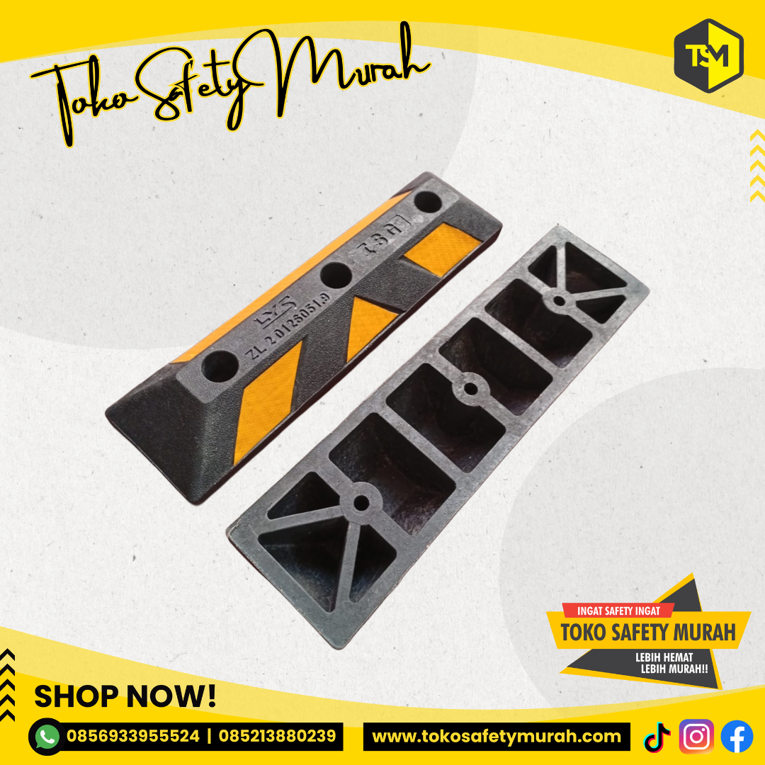 Wheel Stop Pengganjal Ban Rubber / Ganjalan Parkir Mobil / Pengganjal Roda Mobil - Image 2