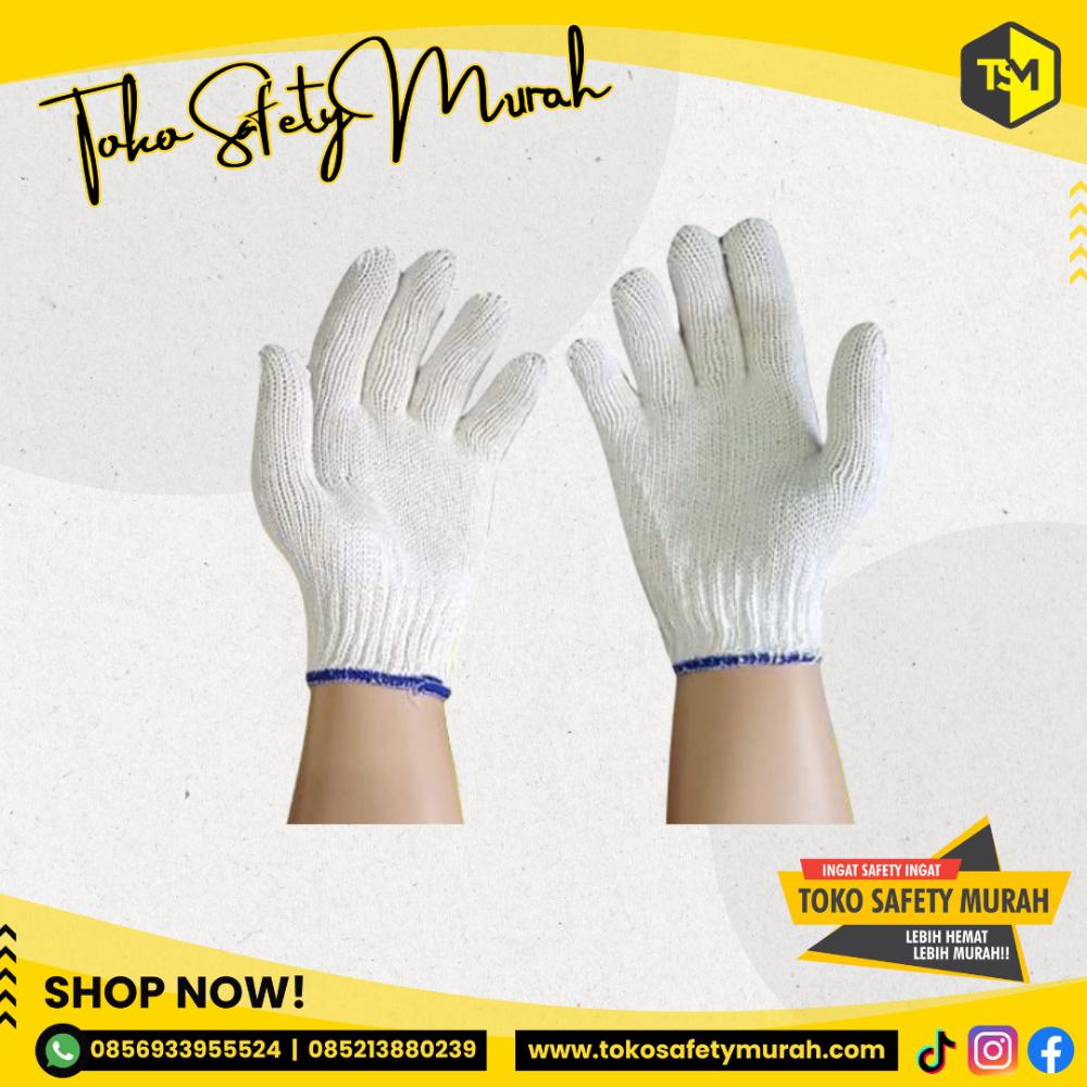 Sarung Tangan Kerja Proyek Tukang / Bahan Kain Katun B5 Murah / Benang 5 List Biru Blue Rabbit / Industri Working Gloves 5B - Image 4