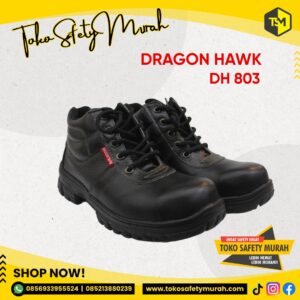 Sepatu Safety Shoes Dragon Hawk Baja Pelindung Ringan & Nyaman Size 36-43 DH 803